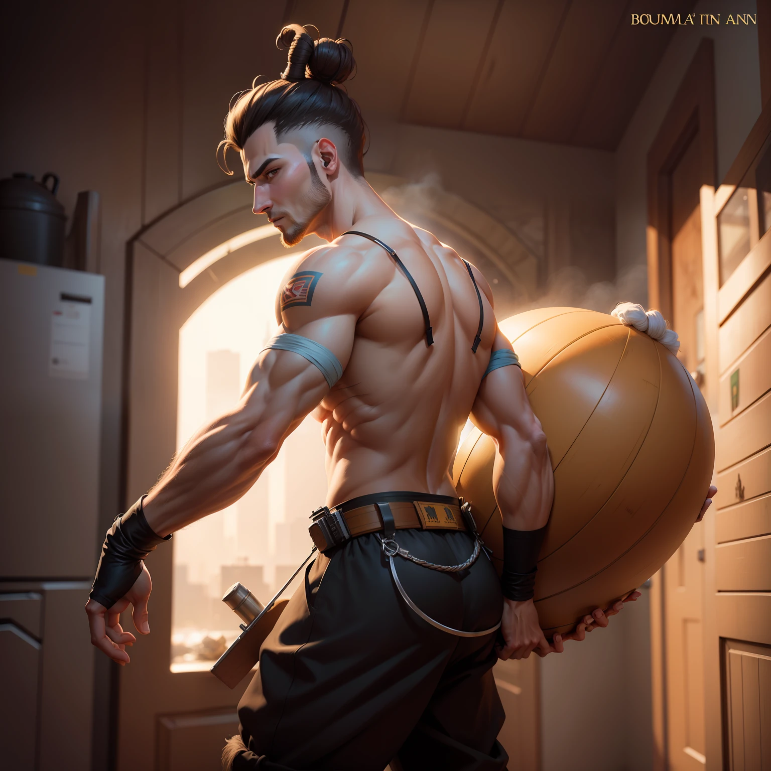 Bun man, concept art, 4k