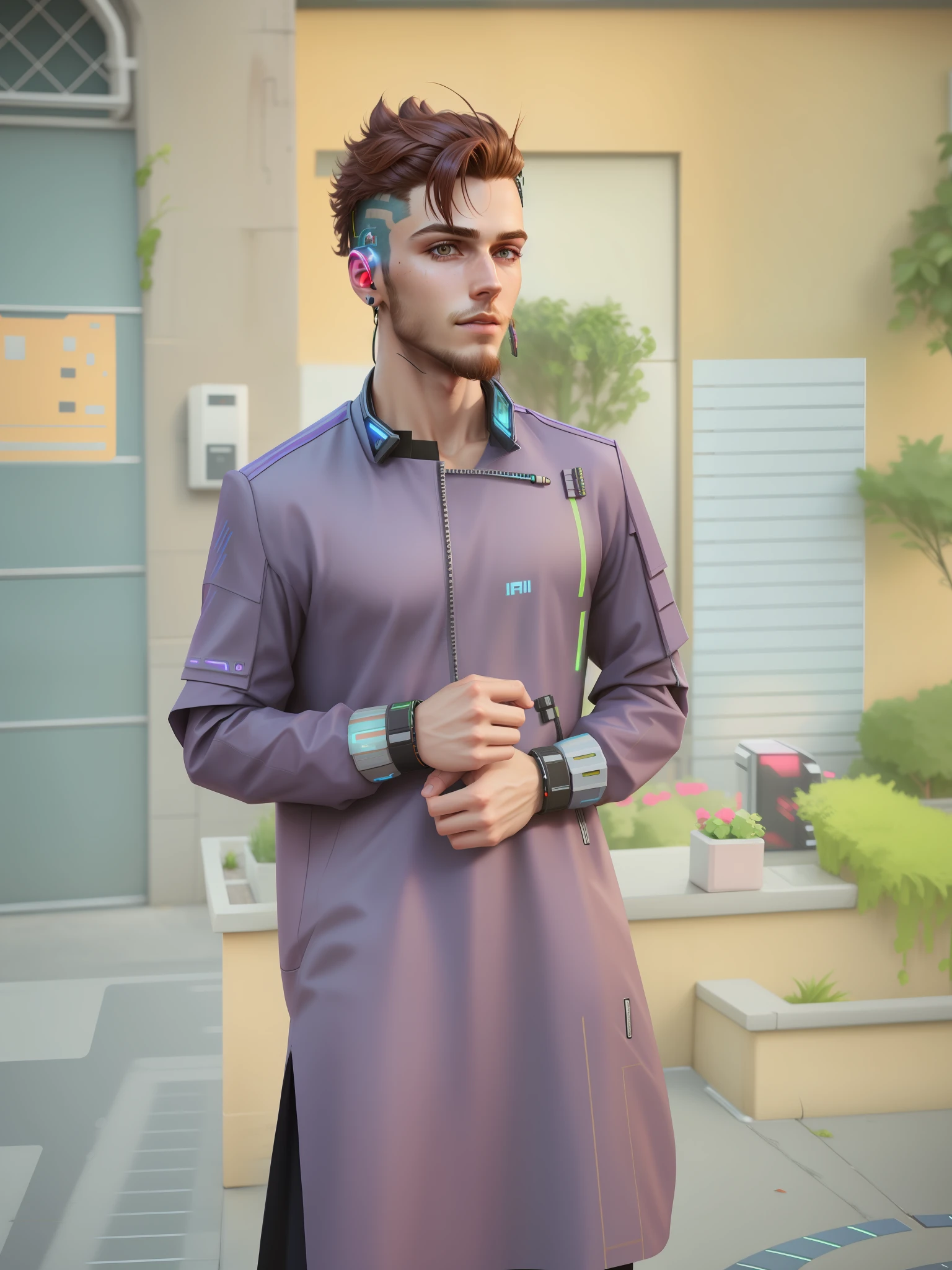 Cyberpunk handsome boy, ultra realistic 8k result, background change, simple and asthatic hairstyles,