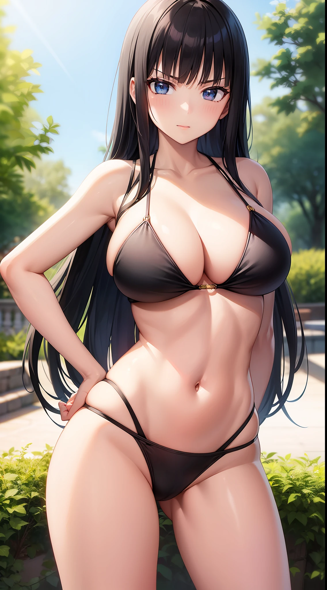 Nico Robin、onepiece、Masterpiece、hight resolution、Black Bikini、large full breasts、A slender、