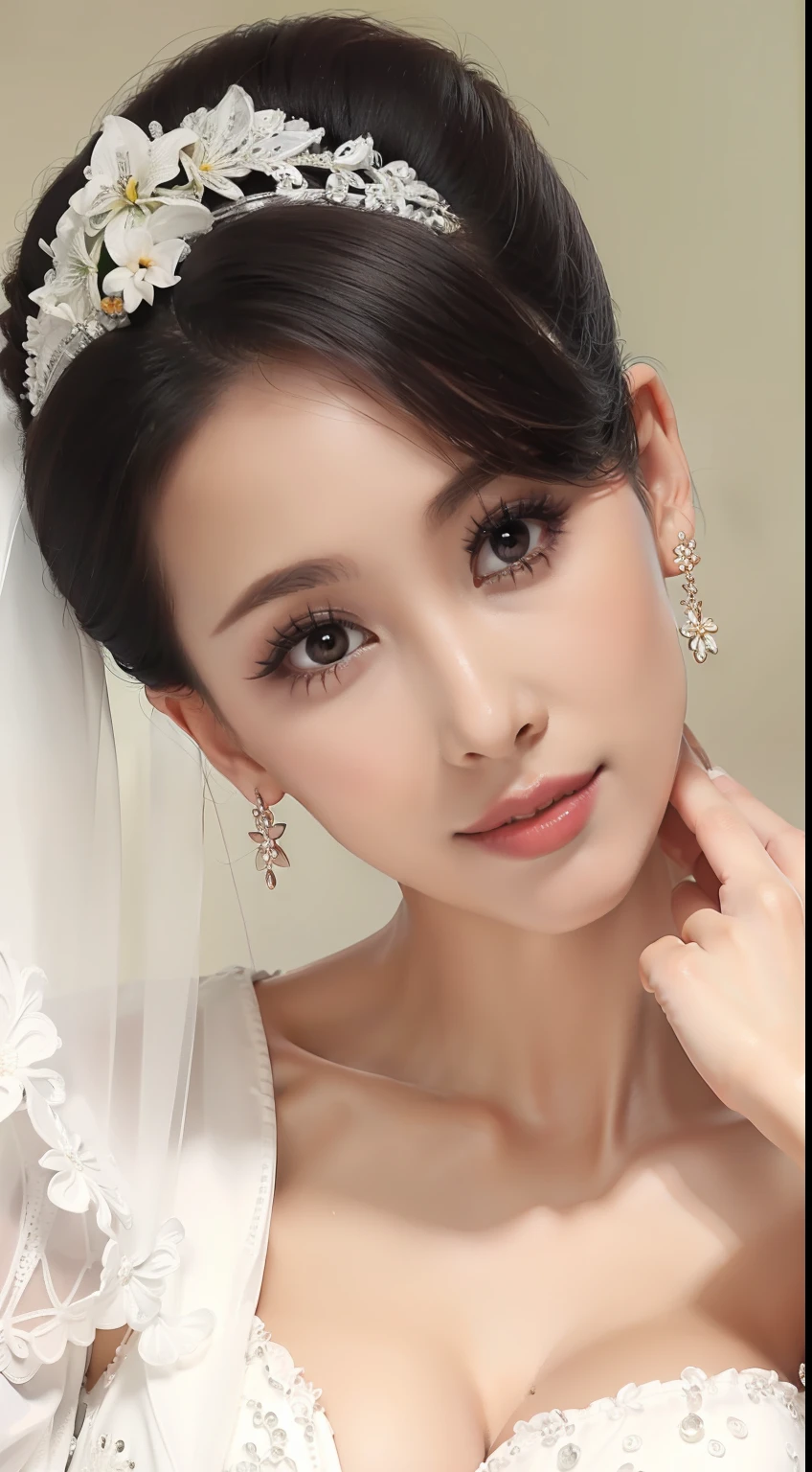 Fashion model 20 years old [[[[closeup cleavage]]]], [[[[boobgasm]]]], [[[[coll]]]], [[[[bshoulders]]]], perfect  eyes, Perfect iris，Perfect lips，perfect teeth，Perfect skin，with fair skin，Long face，slender nose，Soft front light，hdr，Movie girl，no headwear，long whitr hair，Long hair with a shawl，Casual，The background is outdoors，Flowers and greenery，（pastel colour：1.2）