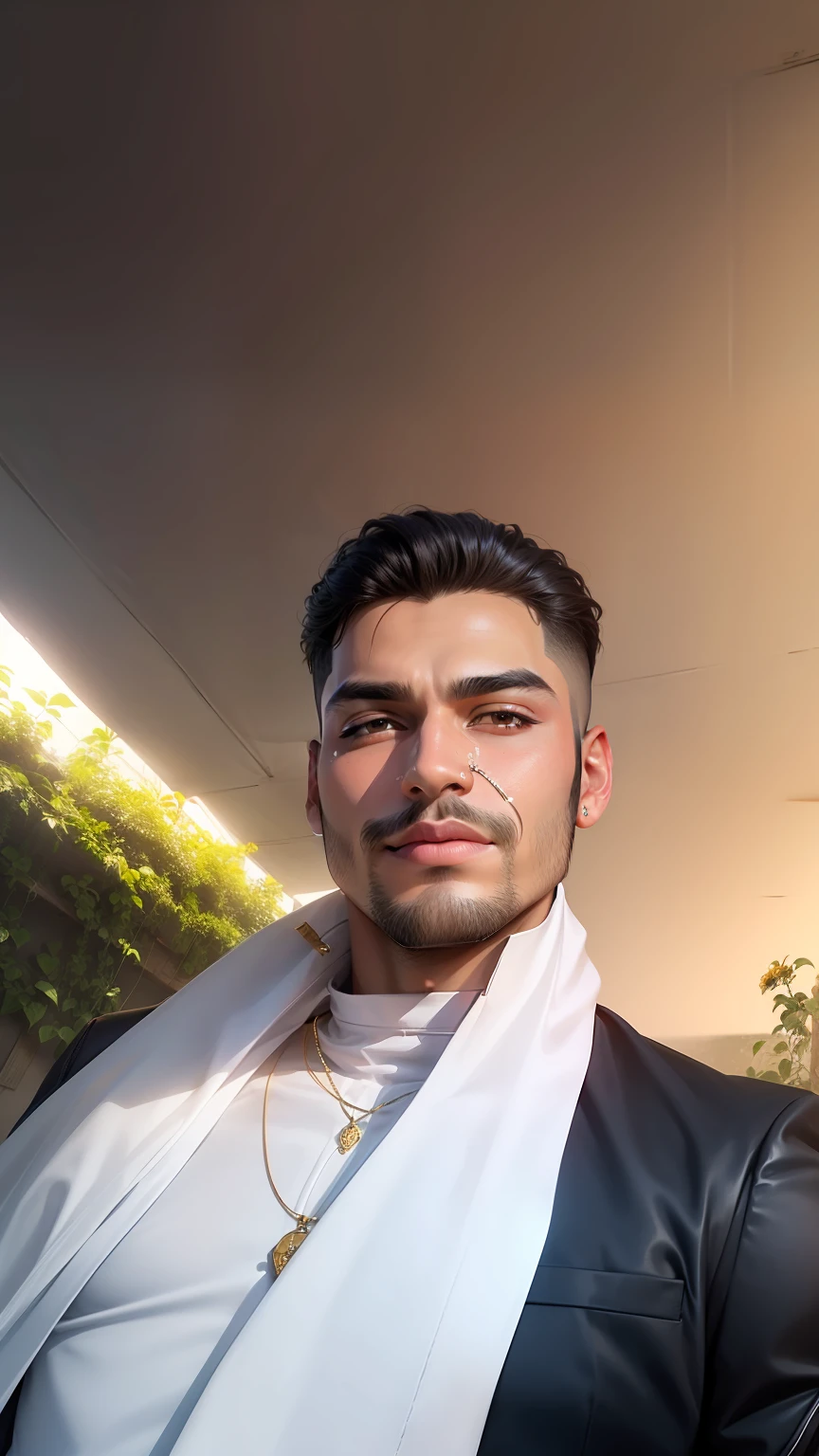Change background cyber Pankh handsome boy lipstick face. Real photo matching