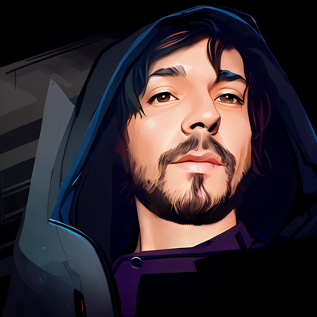 there is a man with a hoodie on looking out of a car window, epic portrait illustration, death stranding art style, low detailed. digital painting, detailed character portrait, keanu reevez in disco elysium, stylized portrait, petros afshar speedart, character art closeup, 2d portrait, detailed digital painting, hero 2 d fanart artsation