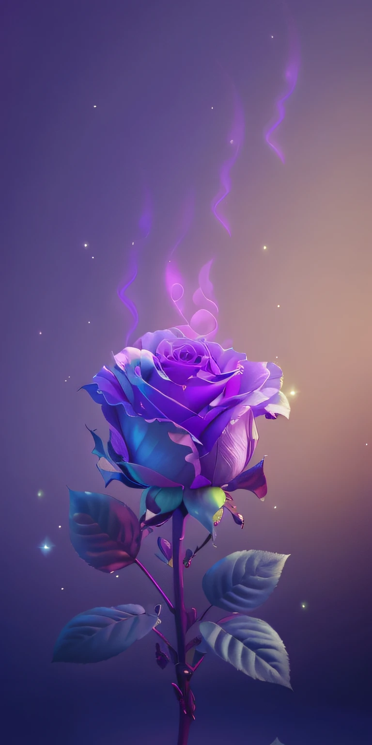 Purple rose with purple stem and green leaves on purple background, phone wallpaper hd, beautiful iphone wallpaper, hd phone wallpaper, Magical flowers, wallpaper mobile, rendering a blue rose, wallpaper 4 k, Wallpaper 4k, wallpaper hd, amazing wallpapers, glowing purple, Wallpaper phone, 3D digital art 4K, alien flowers, purple and blue colored