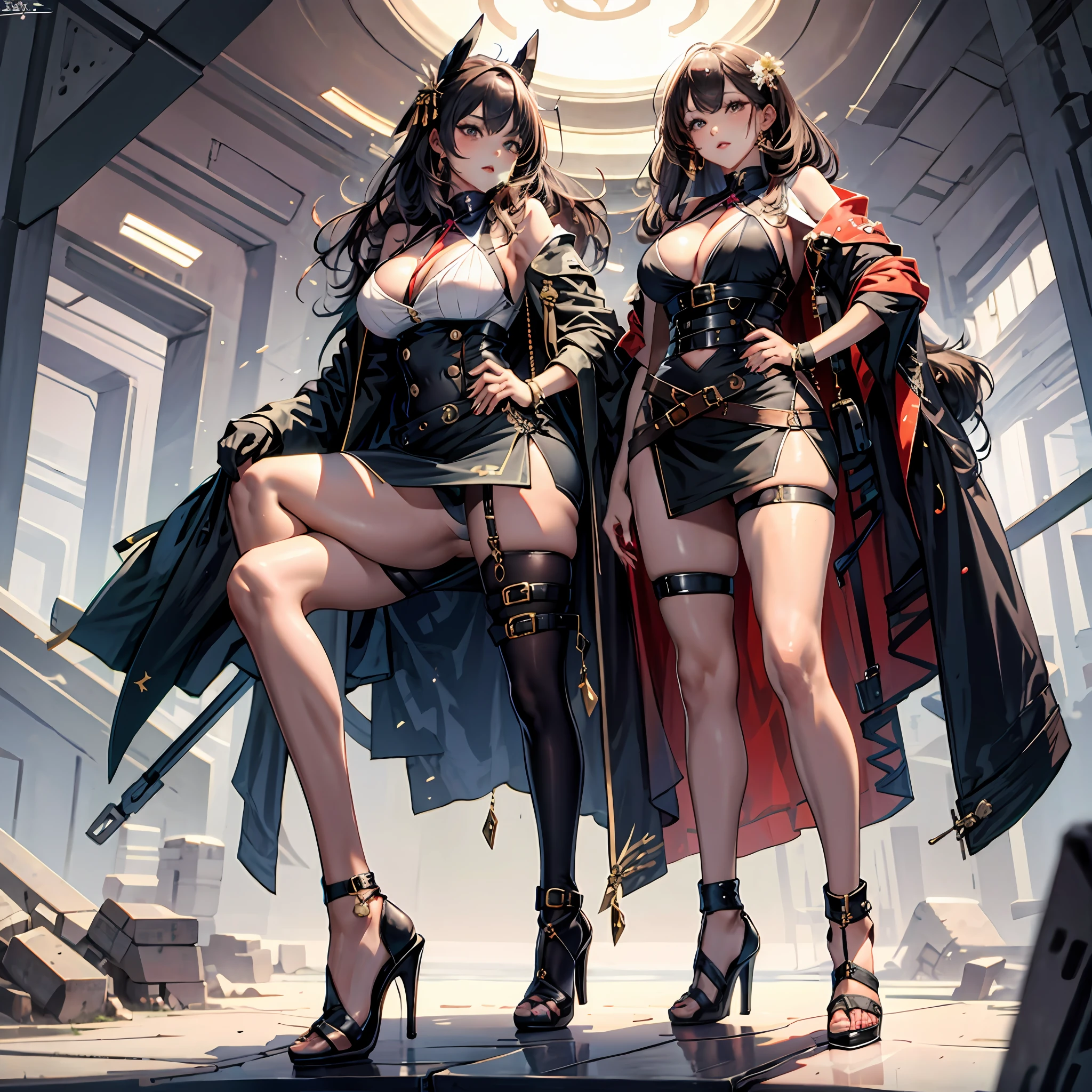 爆乳,nedium breasts,Superskirt,pantiess,Cocked buttocks,stocklings,Beautiful feet,high-heels