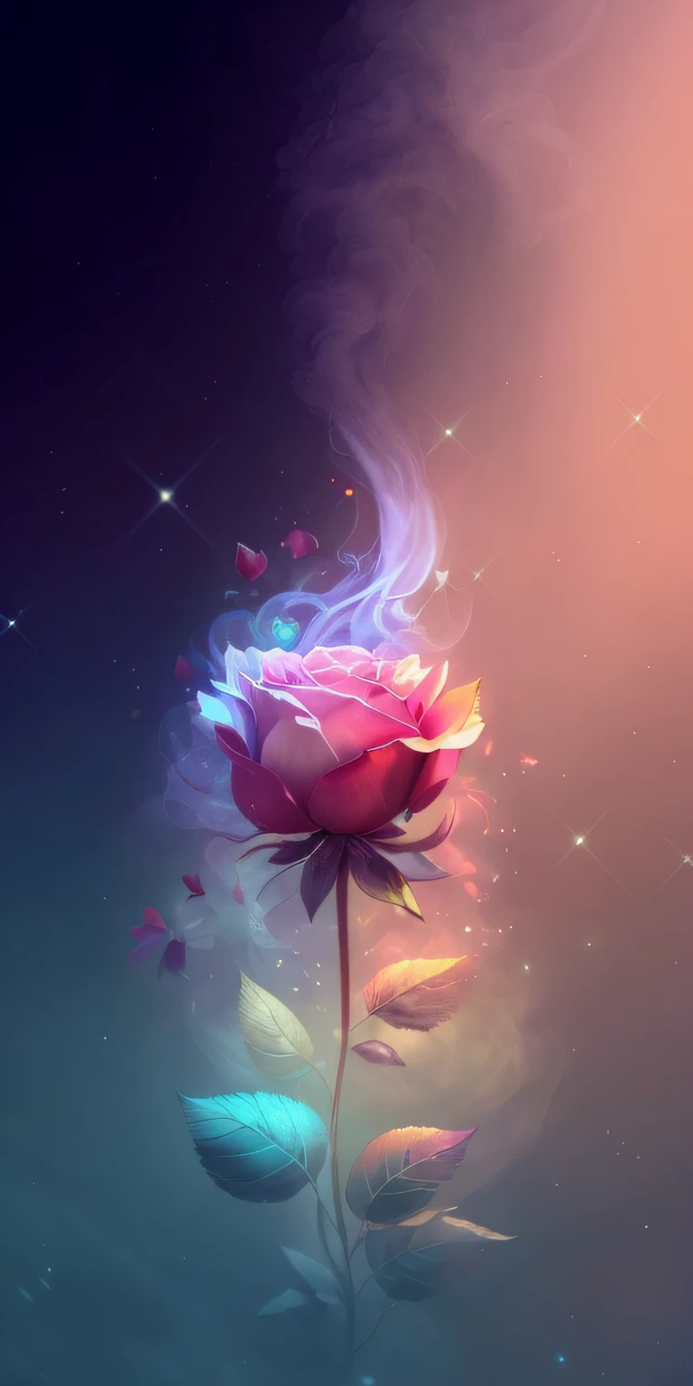 Close-up of a flower，There are a lot of colorful petals, background artwork, beautiful digital art, Stylized digital art, Beautiful art UHD 4 K, Beautiful digital artwork, colorfull digital fantasy art, gorgeous digital art, Roses made of colorful smoke, Magical flowers, Very Beautiful Digital Art, beautiful gorgeous digital art, Digital Art 4 K, Digital Art 4K