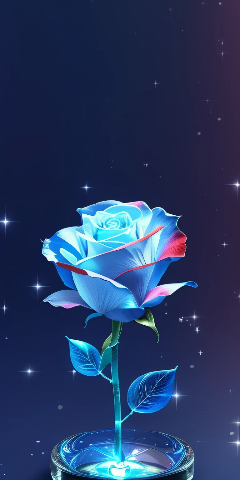 There is a blue rose sitting on the glass, rendering a blue rose, Blue rose, glowing delicate flower, wallpaper - 1 0 2 4, Wallpaper 4k, wallpaper 4 k, background artwork, Beautiful wallpaper, Rose background, wallpaper hd, wallpaper hd, Magical flowers, rose twining, beautiful digital art, melanchonic rose soft light, blue - petals