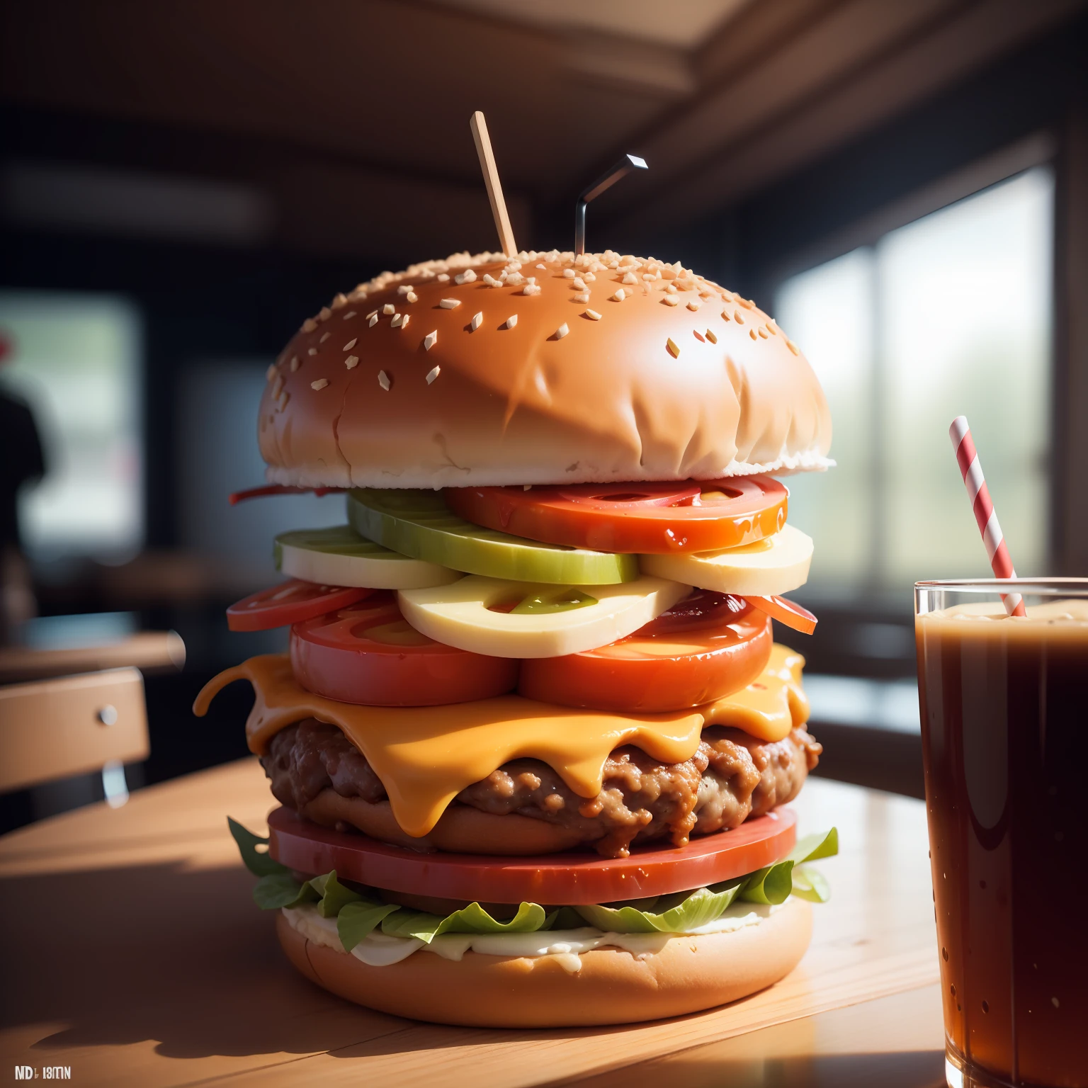 Mr burger head, concept art, 4k