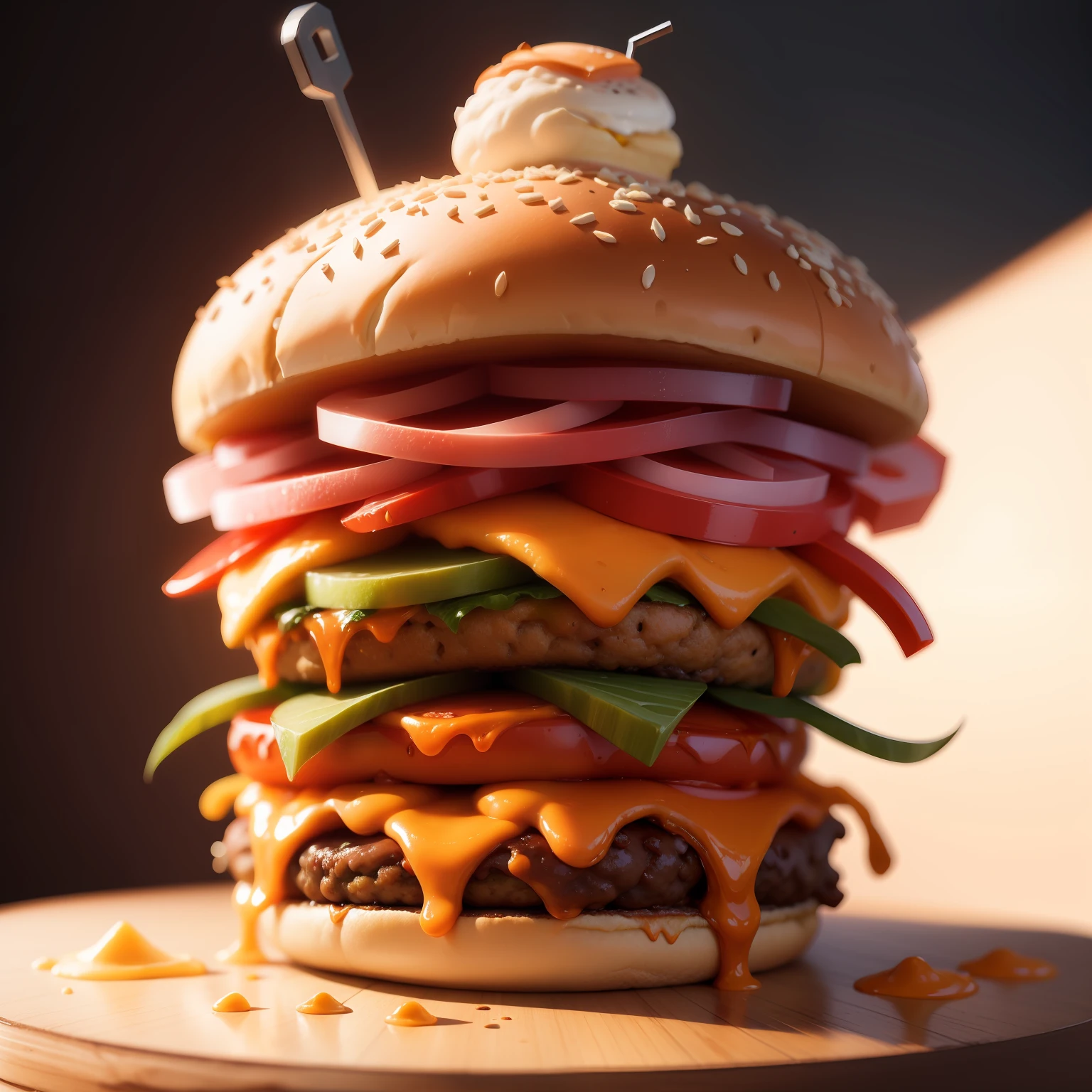 Mr burger head, concept art, 4k