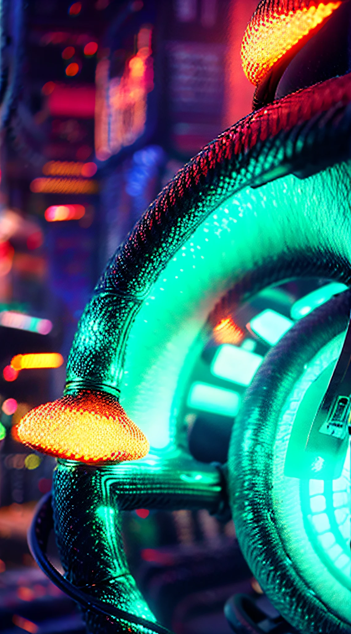 The waves hold the red barbell，Close-up photo of the cover，Cyber background，Close-up of the thruster，Up close-up，lifting weights，Highlight close-up photos，3D，C4D，solid，tmasterpiece，best qualtiy，