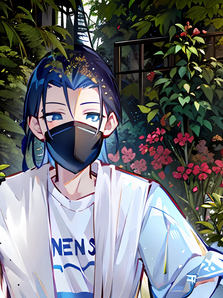 sideface，Blue hair