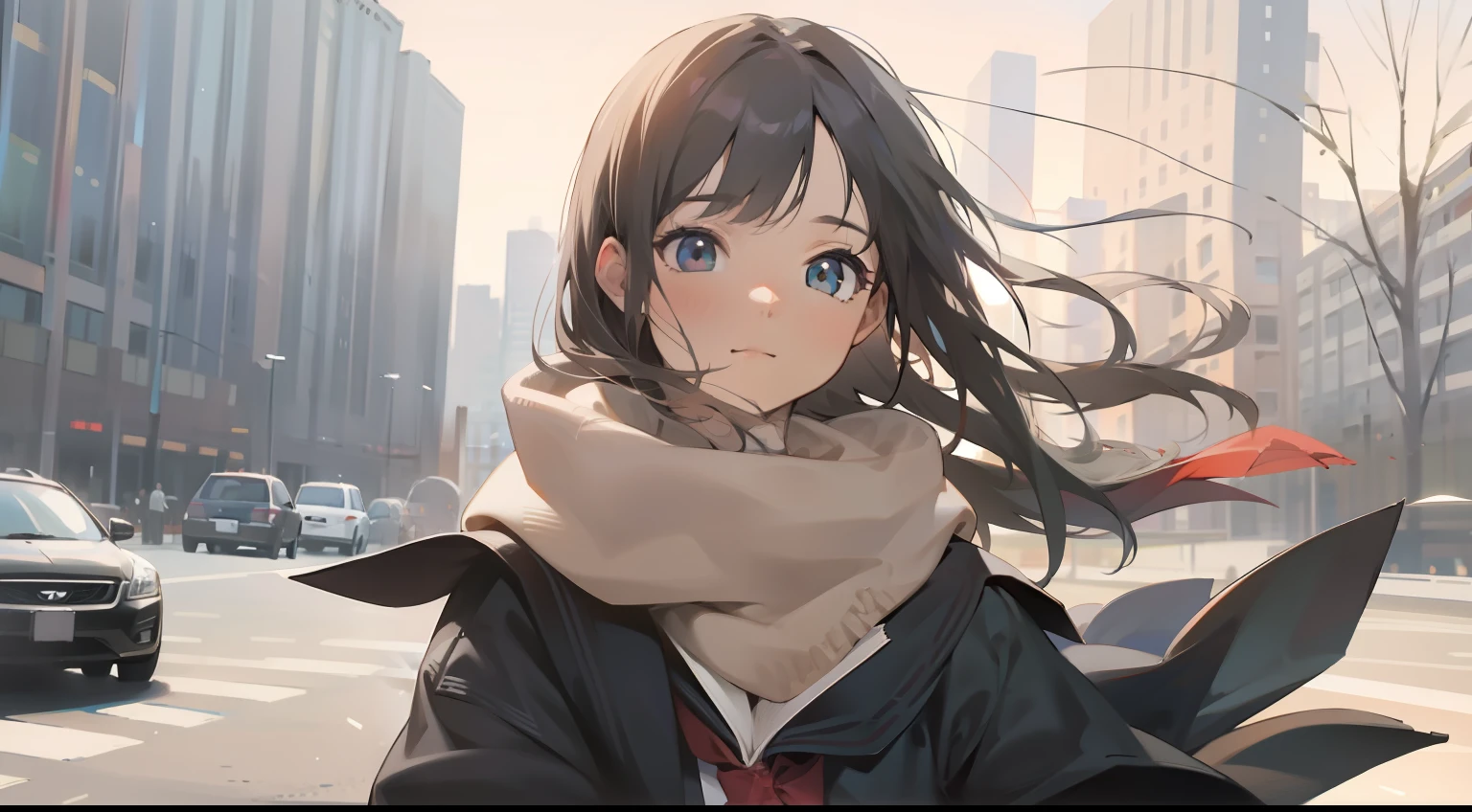 whaite hair,White-skinned,JK school uniform,looking at book