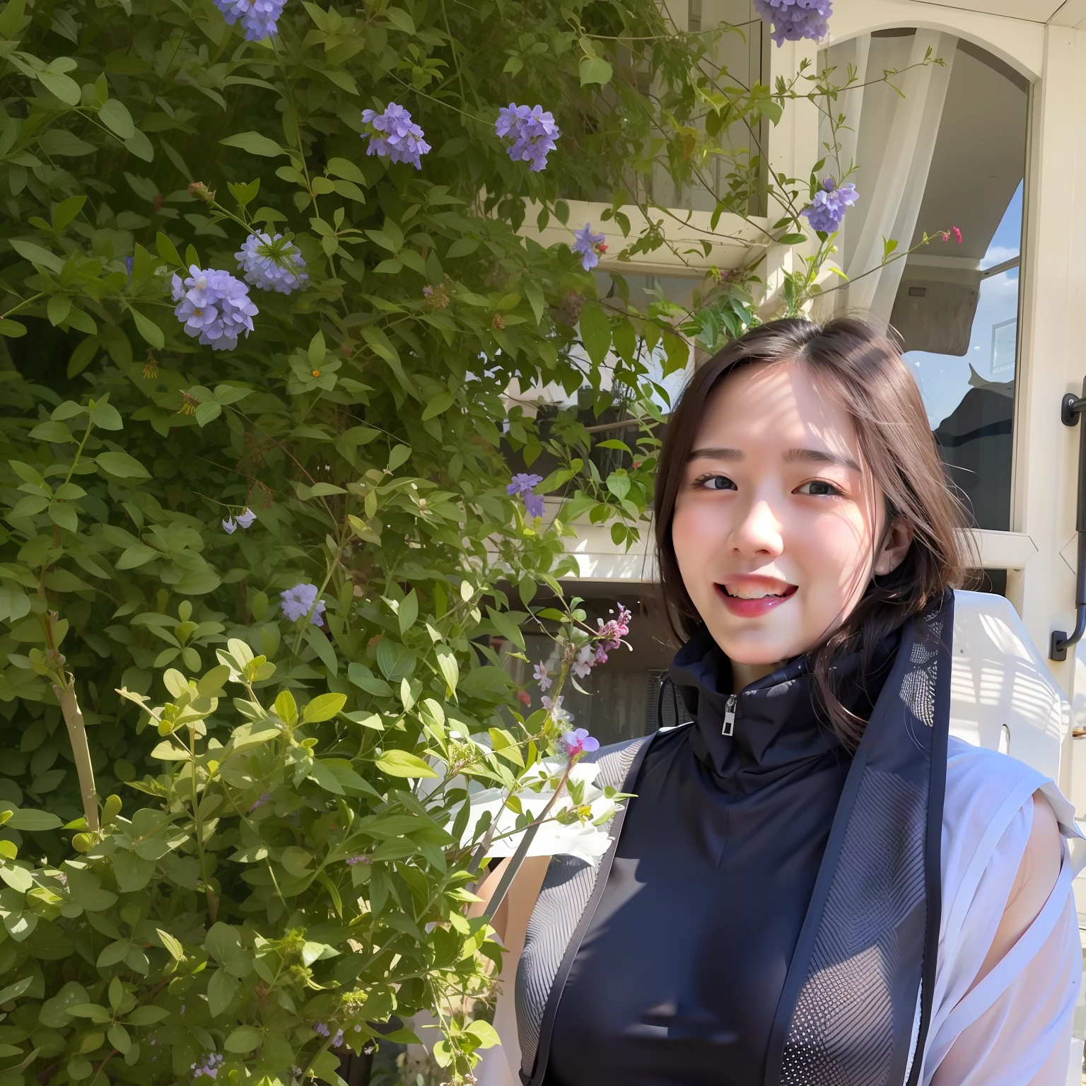 White translucent vest,Wearing sweat,mediuml breasts,realisticlying,