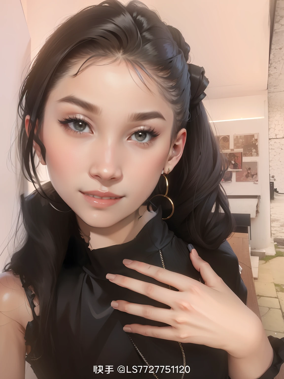 Black double ponytail