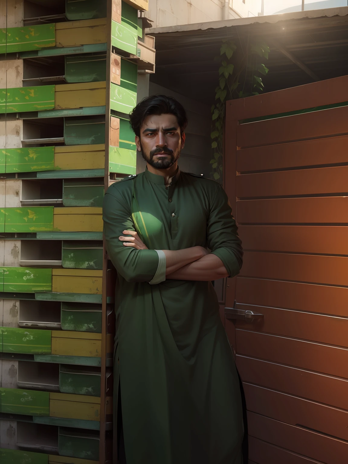 Change background with realistic car with Pakistan flag, realistic face