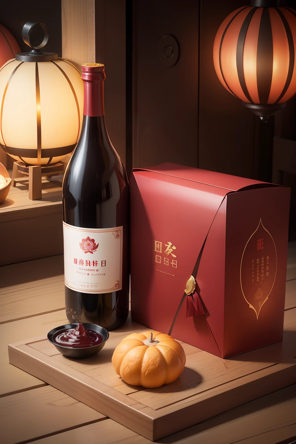 About the packaging of the Mid-Autumn Festival,Red wine packaging,There is the atmosphere of Mid-Autumn Festival