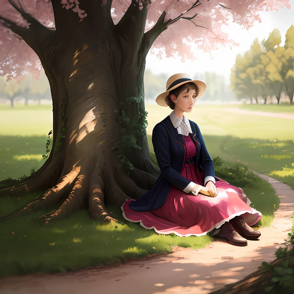 Woman under the tree