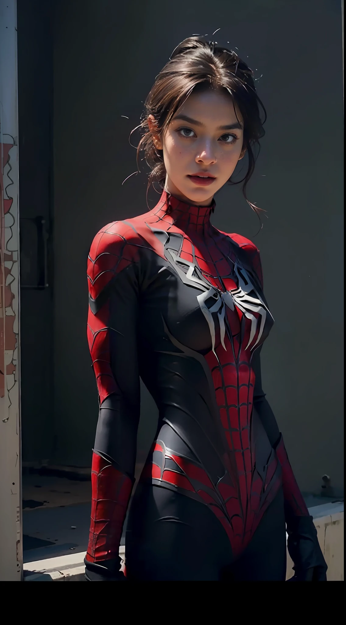 Beautiful woman detailed silhouette body with Spider-Man roleplay,very Bigger breasts,Sports are diverse,full bodyesbian
