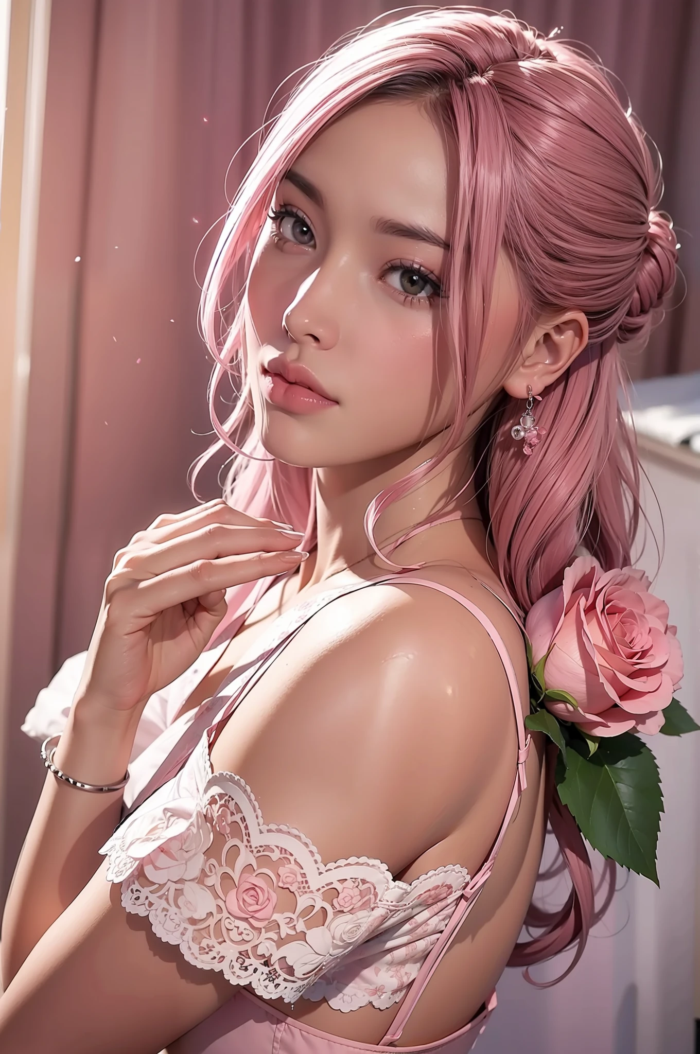 Pink rose buds、top-quality