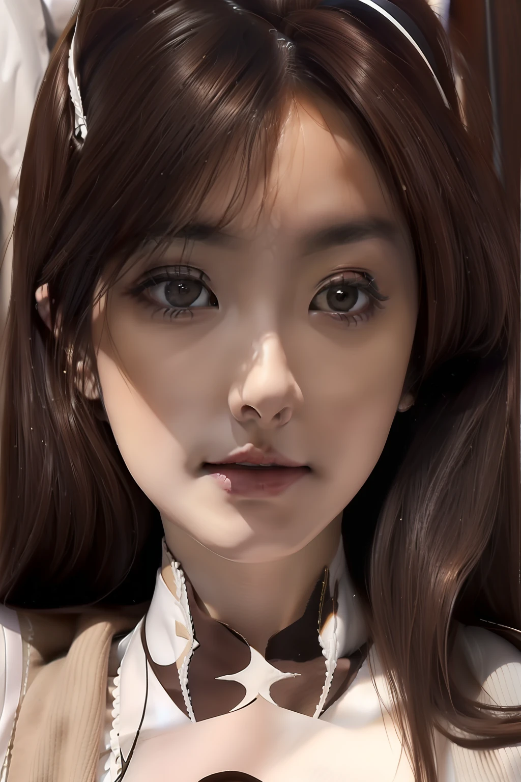 ((midynight, Need, 8k, tmasterpiece:1.3)), full bodyesbian, Long legs, Focalors:1.2, perfect figure beautiful woman:1.4, Slim abs:1.1, ((Dark brown hair, huge tit:1.2 )), (white stockings, Professional OL outfit，standing on your feet:1.2), ((Sit on the edge of the bed1.3)), Highly detailed facial and skin texture, A detailed eye, 二重まぶた