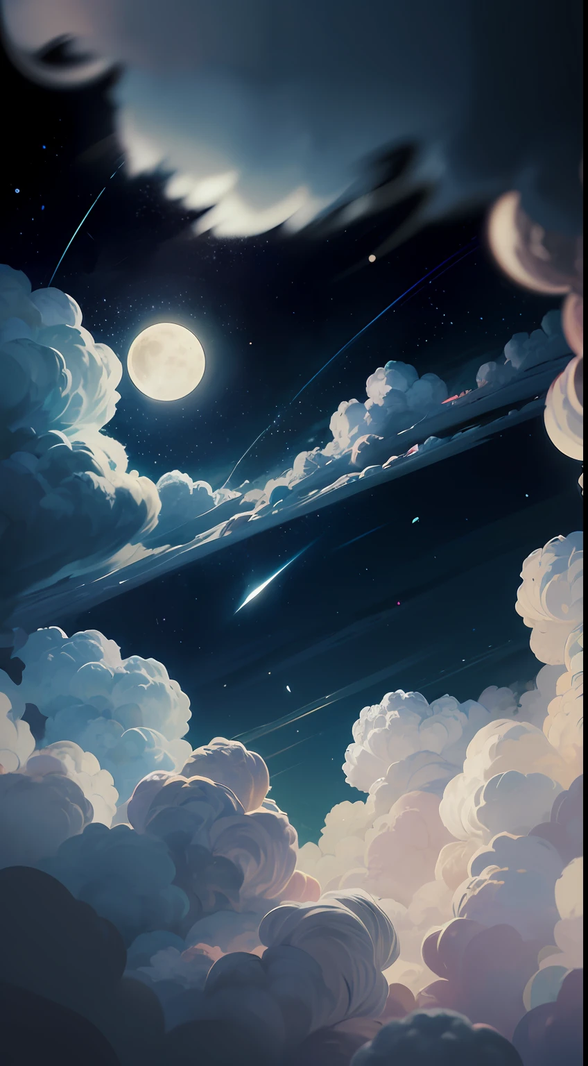 themoon，As estrelas，​​clouds