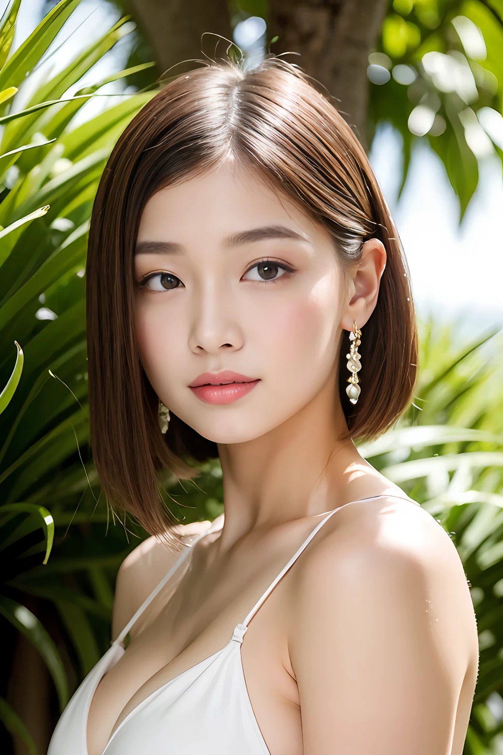 top-quality、de pele branca、Real Human Skin、(Detailed)、oval-face、pores、超A high resolution、(8K、Raw photography、Photorealsitic:1.4)、女の子1人、Slimed、(A person who sees with calm and goddess-like eyes)Happiness:1.2)、(lipgloss、Eye lashes、Gloss Face、top-quality、超A high resolution、Wide range of lighting、Natural Shading)、swim wears、The bikini、a park、full body Esbian