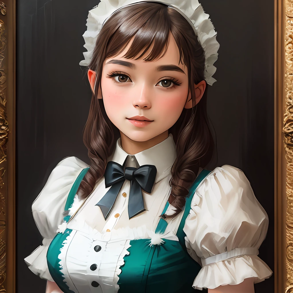 a portrait of a young French maid
