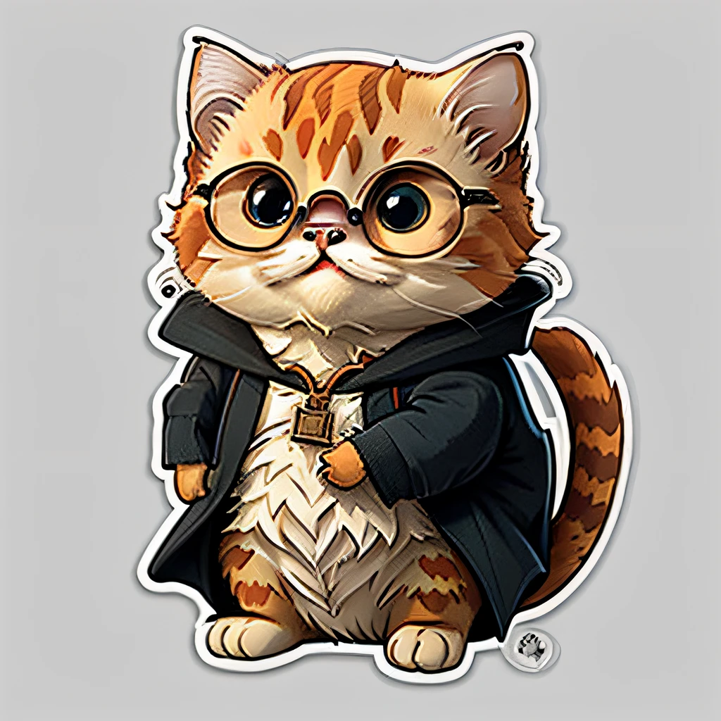 Chubby orange cat cosplay cute cartoon sticker for Harry Potter