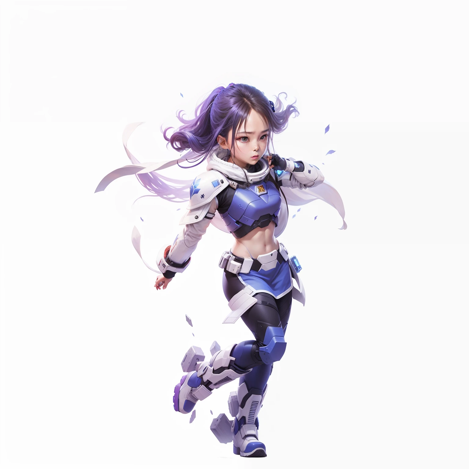 The costumes of the characters turn white,Machine armour wind,The character's hairstyle changes to long hair,The character is in space