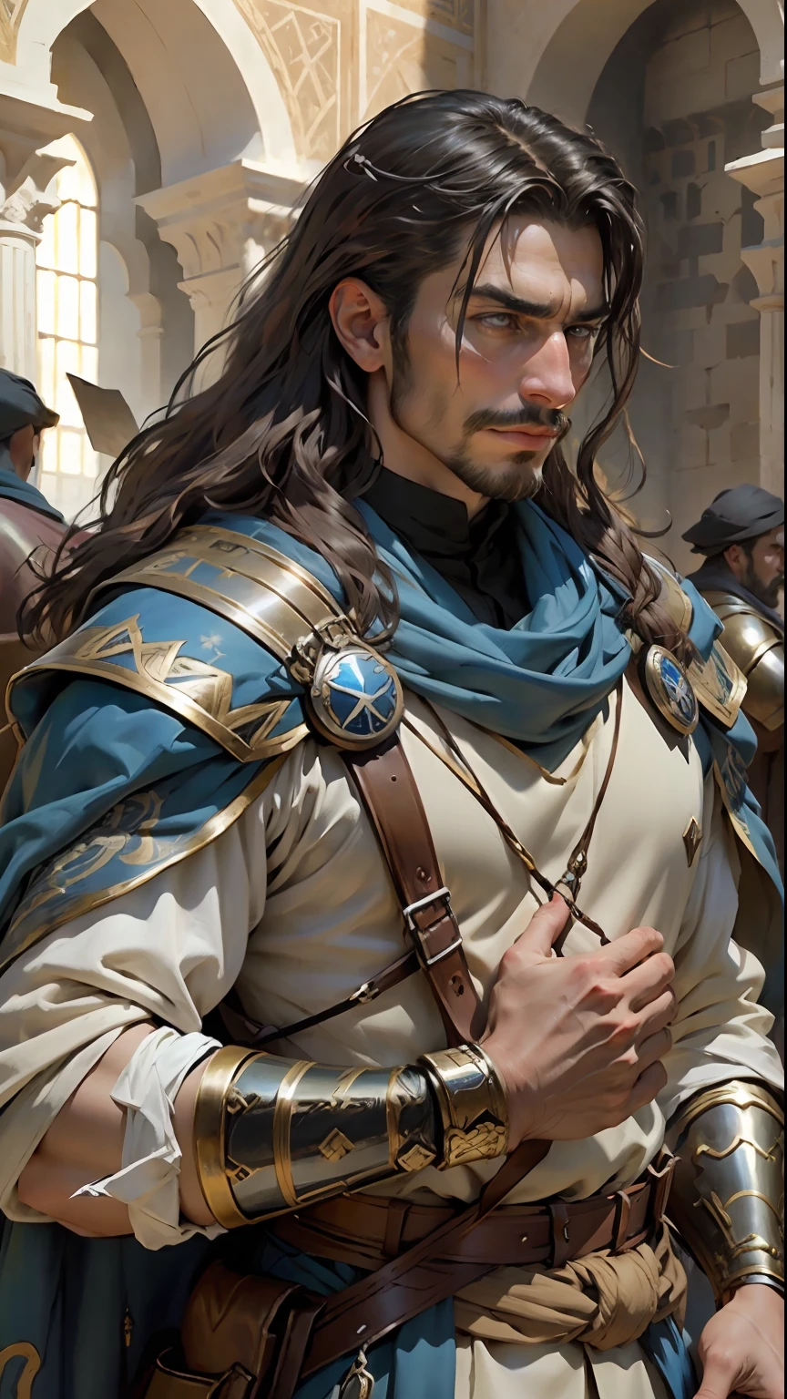 Masterpiece film shooting Arab knight with his army in the legendary castle hyper realistic super detailed