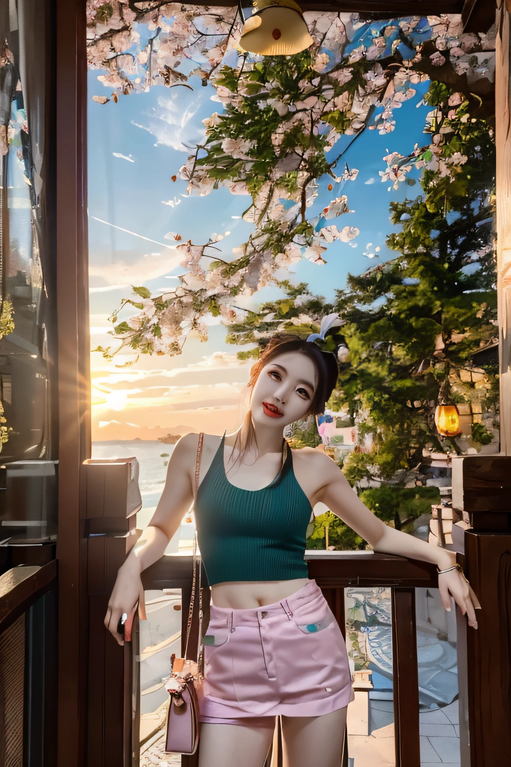 "on a balcony，There was a Chinese girl Chen Xintong holding a purse。She is a 2 8-year-old girl from Shaxi，Gorgeous costume with fairy tale style，Inspired by Dai Xi。Her character traits are:🤬 🤮 💕 🎀。Ademais，And 2 9-year-old Ye Wenfei is also among them，He is a slender boy，Inspired by Li Zixin。This is an amazing photo，Full of energy。Wu Xixuan also appears in the picture。"