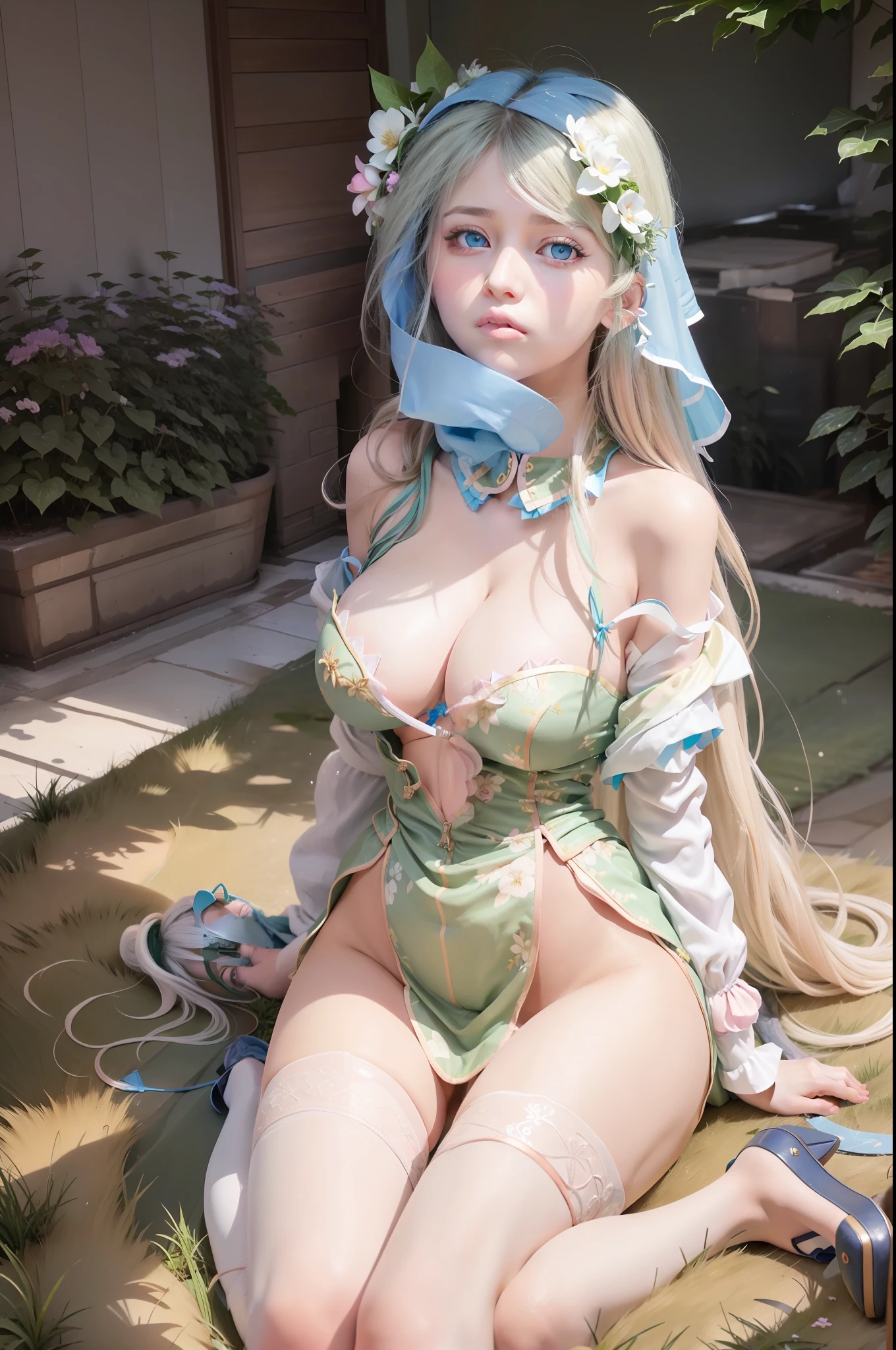 eBlue eyes,fat,Pink lips,Even nose blush