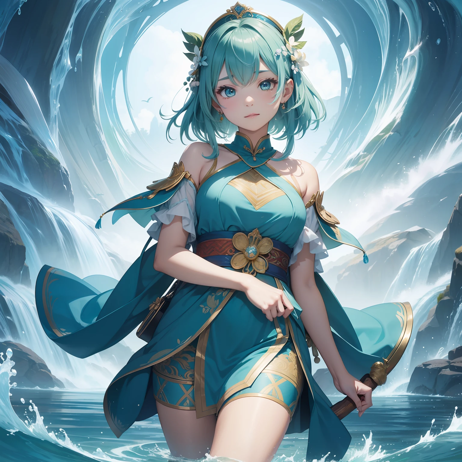 「River Beauty Kappa」With the title、Let's draw an illustration of a kappa depicting a human woman。
Specific images include:、For green skin like Kappa、It is conceivable to depict a woman dressed in blue clothing that represents the water of a flowing river.。pure、Because Kappa has a tradition of putting a plate on the head、turn it into a feminine ornament, etc.、You can also add your own interpretation.。
