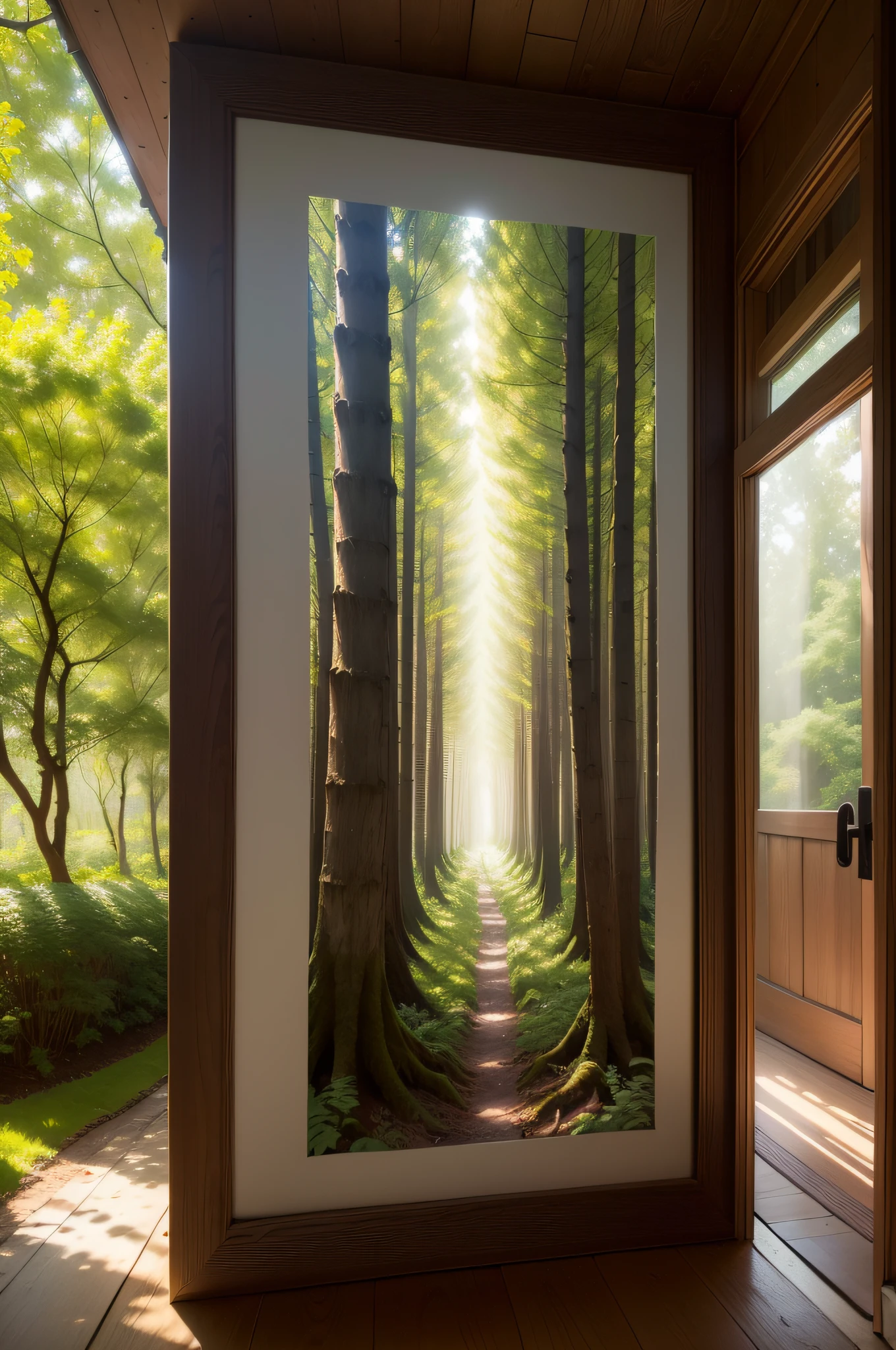 Illuminate Your Wall Art with a Nature-Inspired Background, Dappled by Sunlight Filtering Through Canopy Trees.