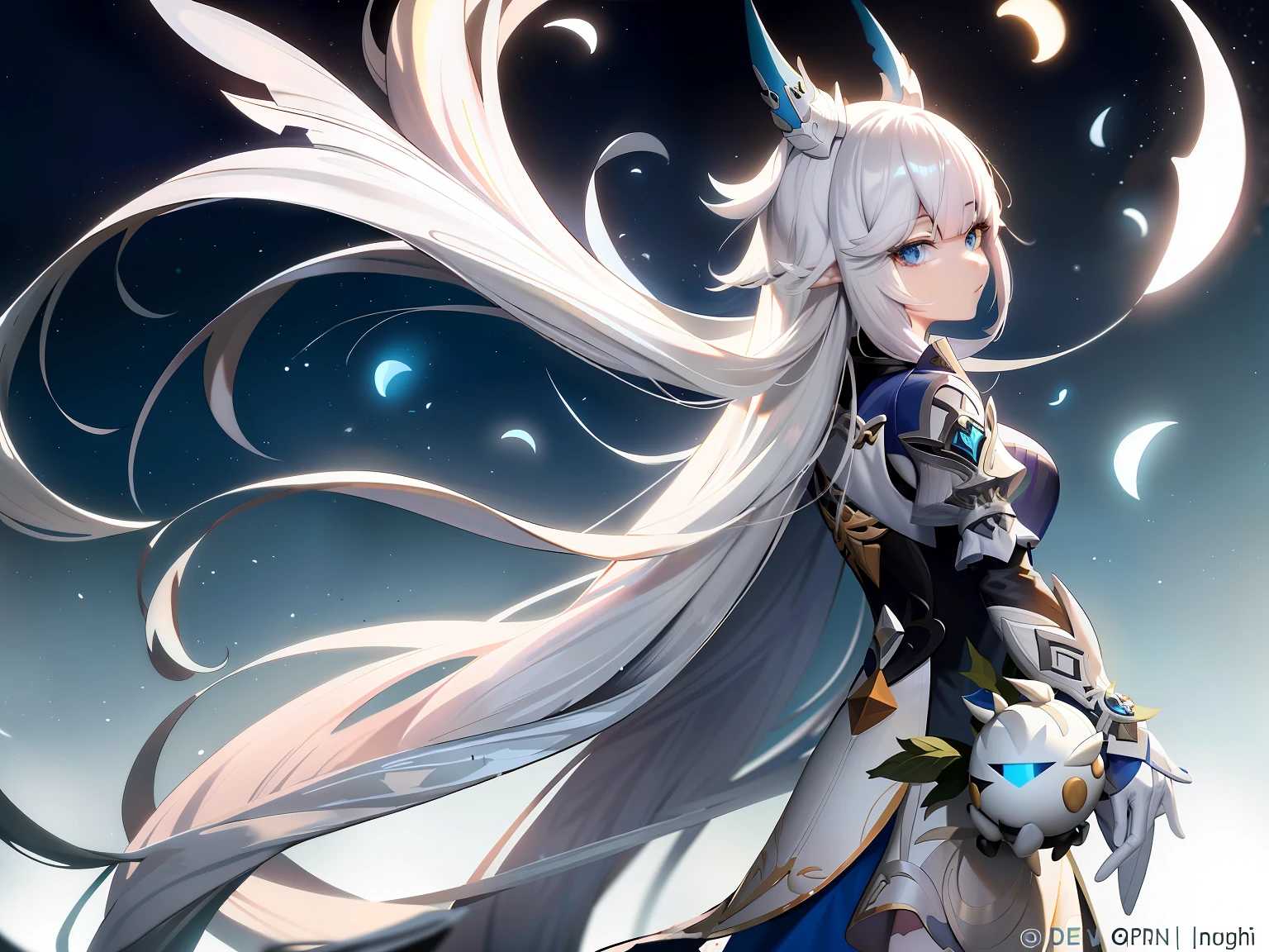 Long white hair and blue eyes holding anime girl, Ayaka Genshin impact, from bravely default ii, Genshin impact's character, Genshin, granblue fantasy, Keqing from Genshin Impact, lalafell, ayaka game genshin impact, video game genshin impact, Genshin Impact style, Genshin Impact