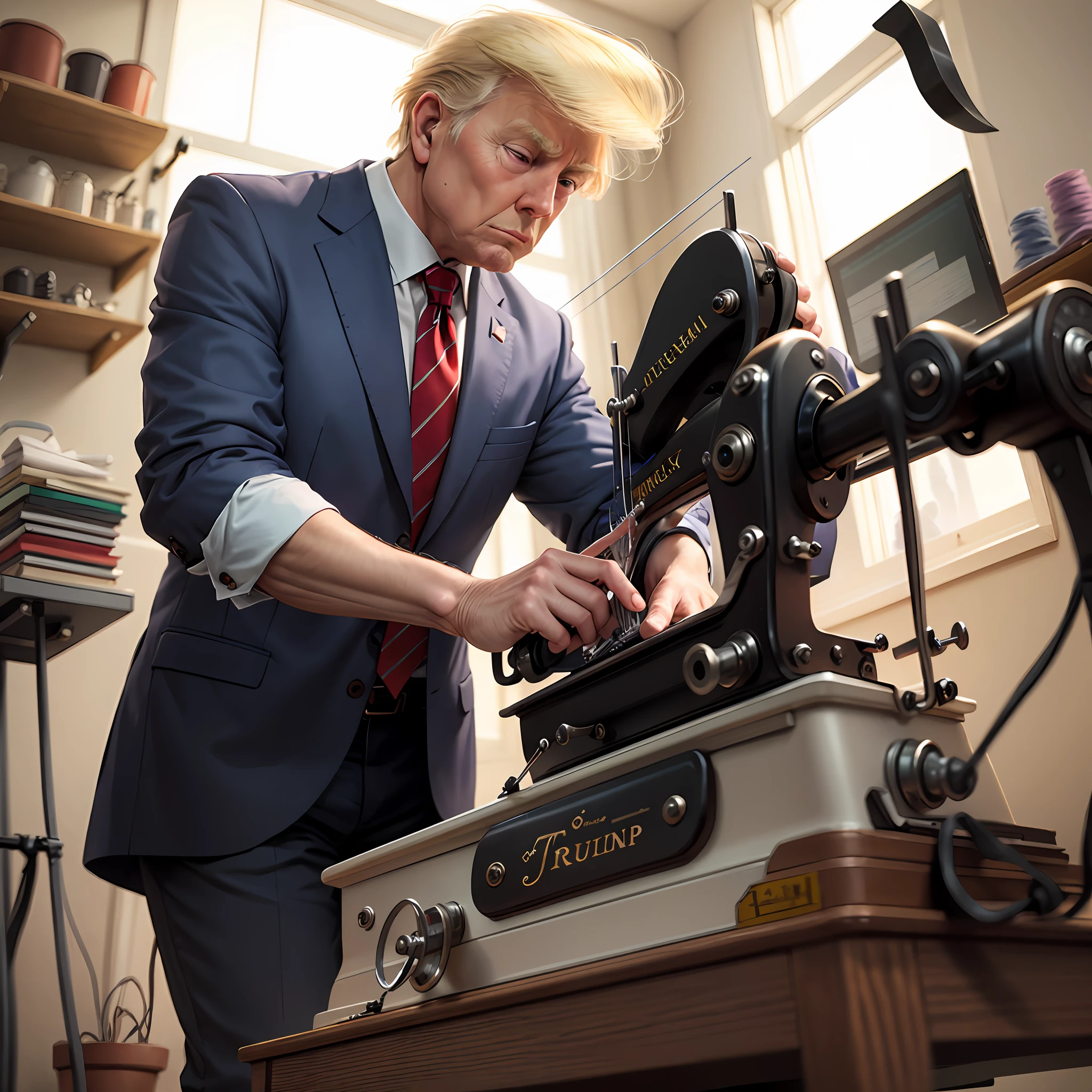 Trump tailor sewing machine
