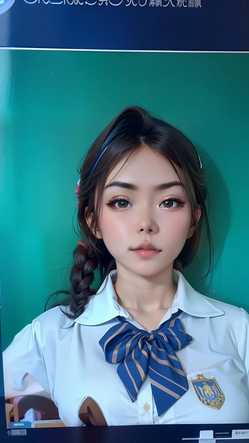 Masterpiece Best quality cute, Perfect female body big breasts, thin waist, big breasts, school uniform, miniskirt, miniskirt,