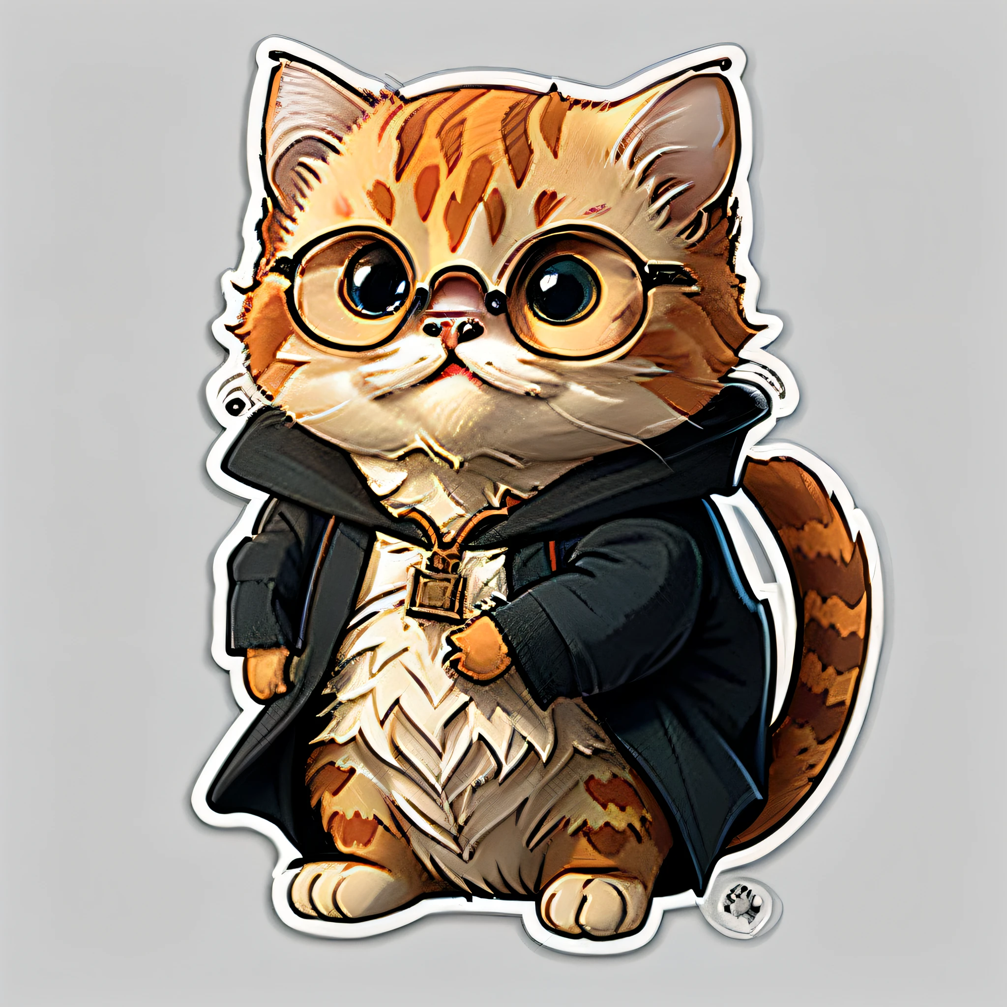 Chubby orange cat cosplay cute cartoon sticker for Harry Potter