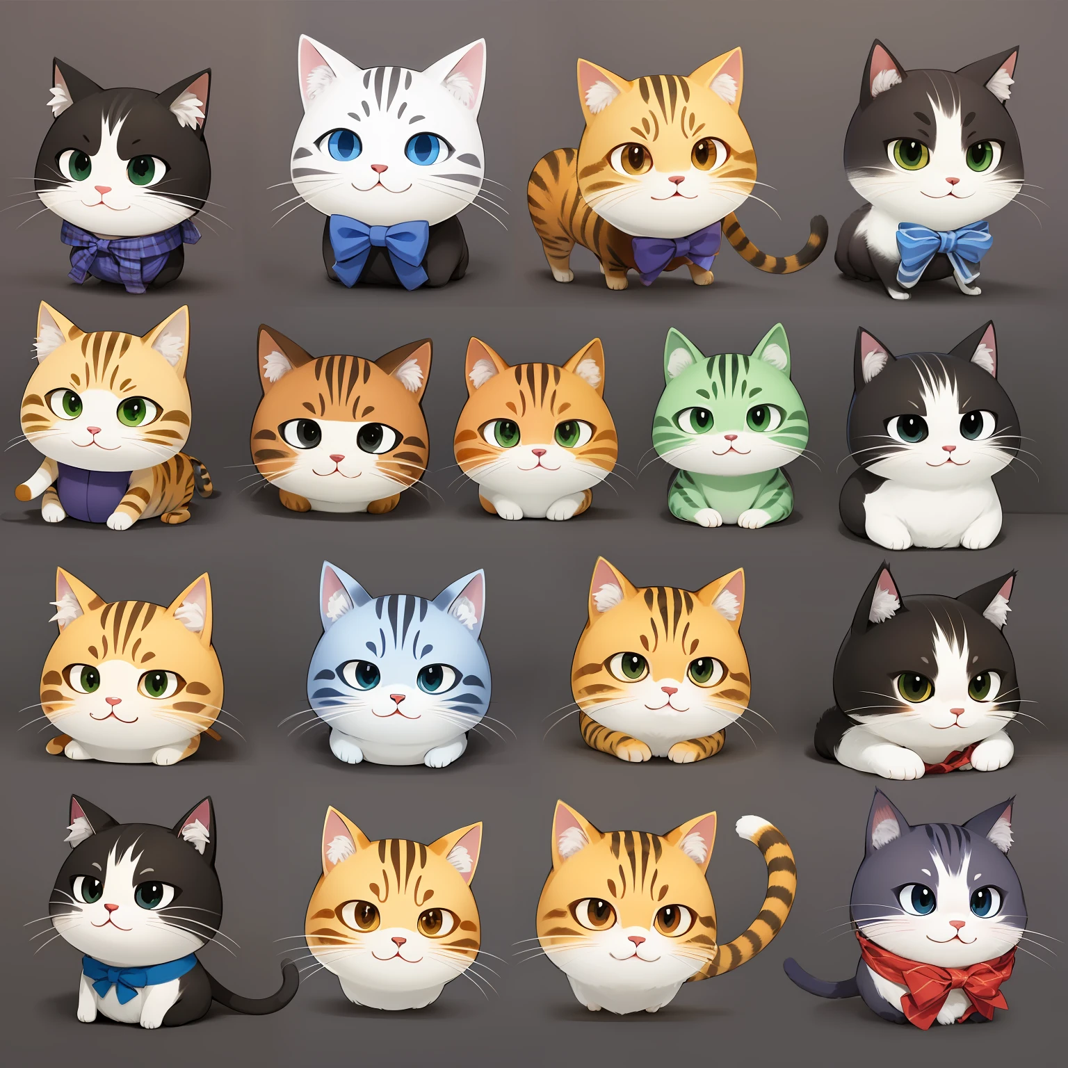 Cat character、a sticker、Various expressions