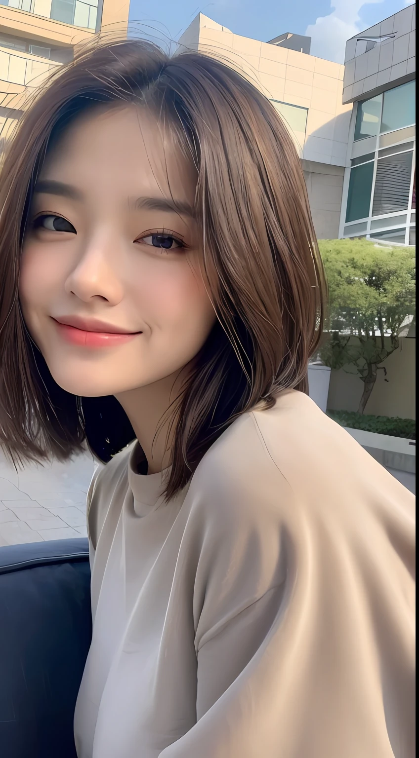 ((Best Quality, 8k, Masterpiece: 1.3)), Focus: 1.2, Perfect Body Beauty: 1.4, Buttocks: 1.2, ((Layered Haircut, Breasts: 1.2)), (Rain, Street: 1.3), Highly detailed face and skin texture, Fine eyes, Double eyelids, Whitened skin, Long hair, (Shut up: 1.3), smile, on the sofa