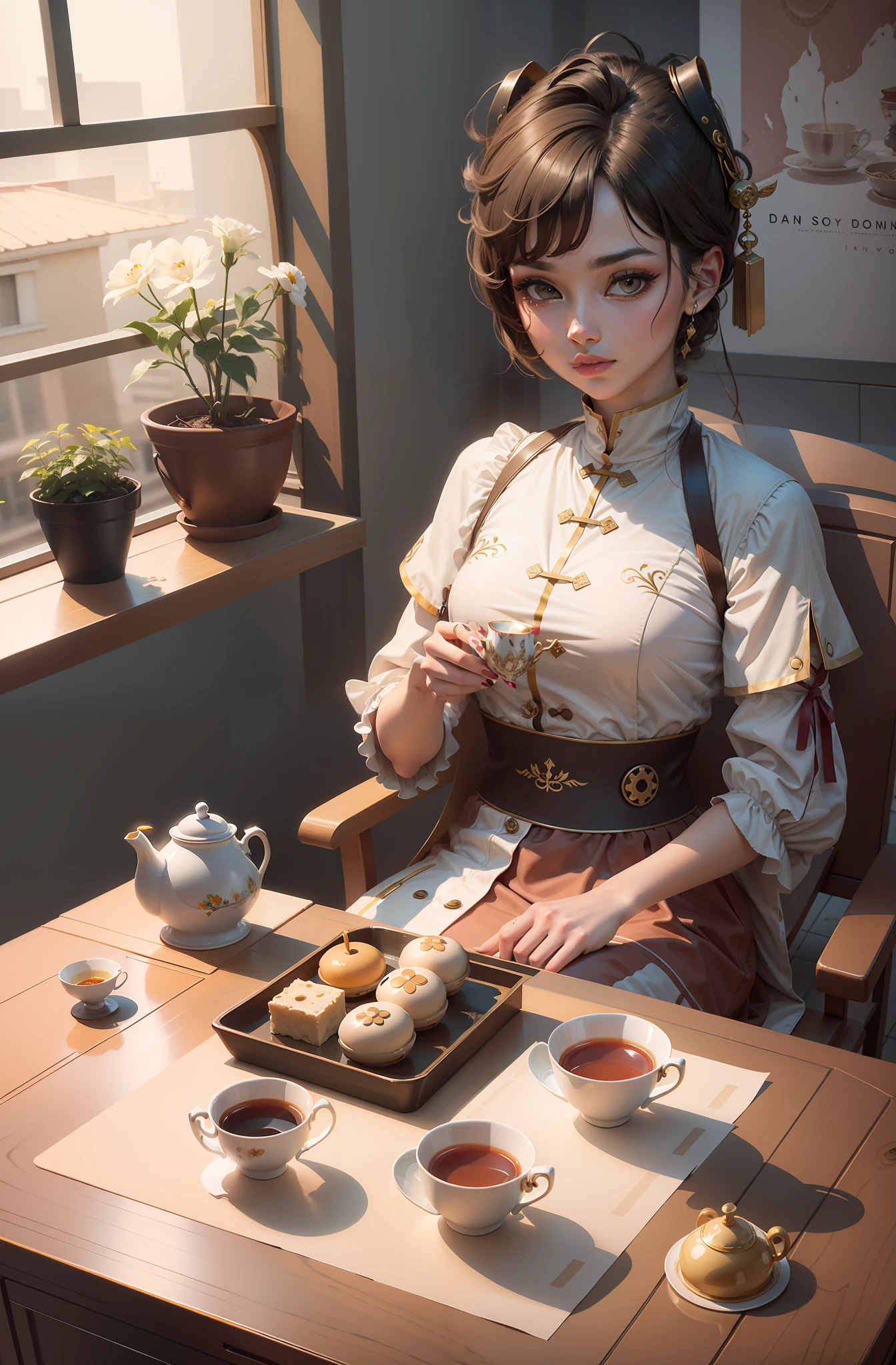 nail art,Teacup in hand