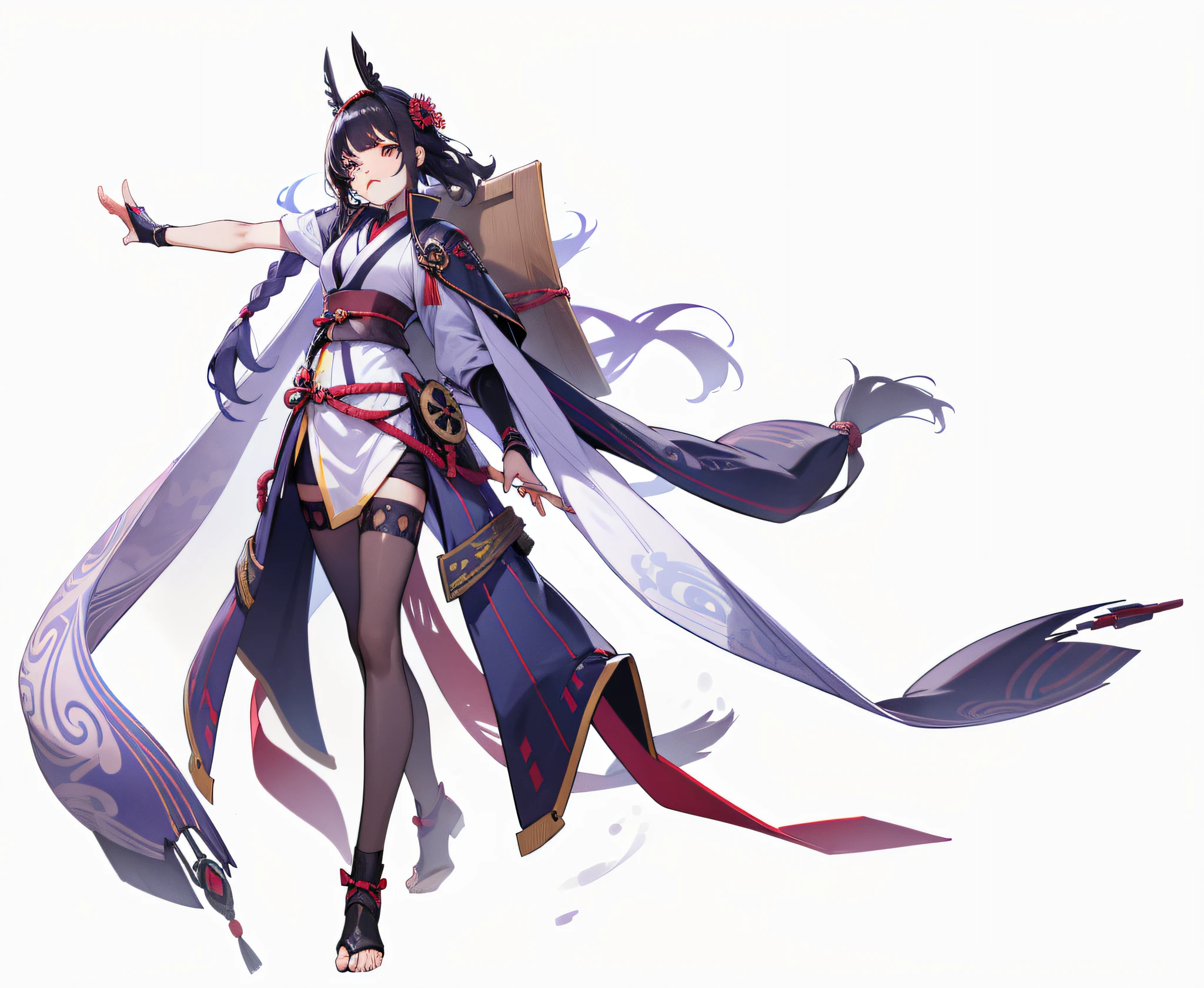 woman samurai，A defiant expression