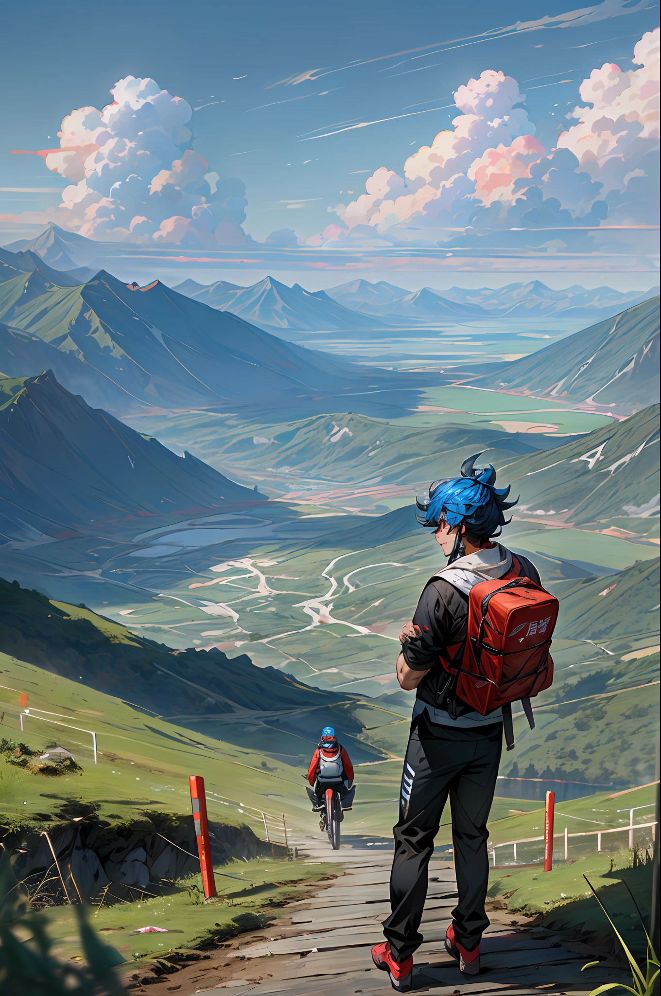 Mountain biking,shoun,Libido boy,Long,blue-sky,baiyun,Hongze Lake,Bags