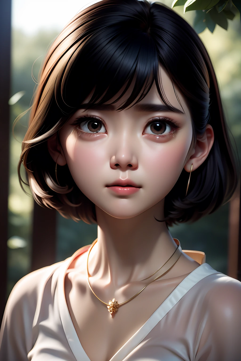 8k, RAW, best quality, ultra high res, 1girl, portrait, closeup, short hair, perfect lighting, bangs, standing, crying, shed tears, tears drop, tears on face, sad, innocent face, shining tears in eyes, ((closed lips)), glowing tears, glowing eyes, heartbroken innocent face,
,akinav1,