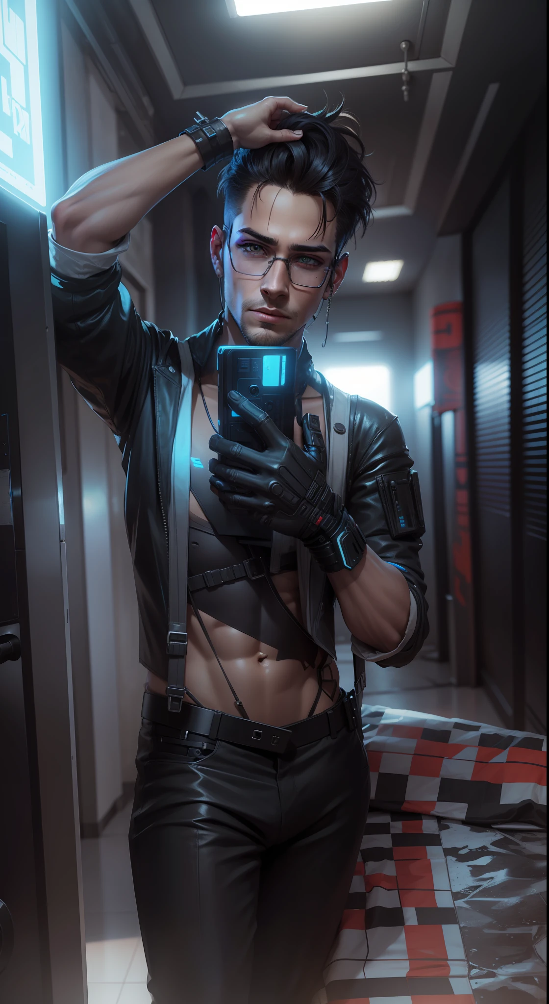 Change background cyberpunk handsome boy, realistic face ,8k, ultra realistic