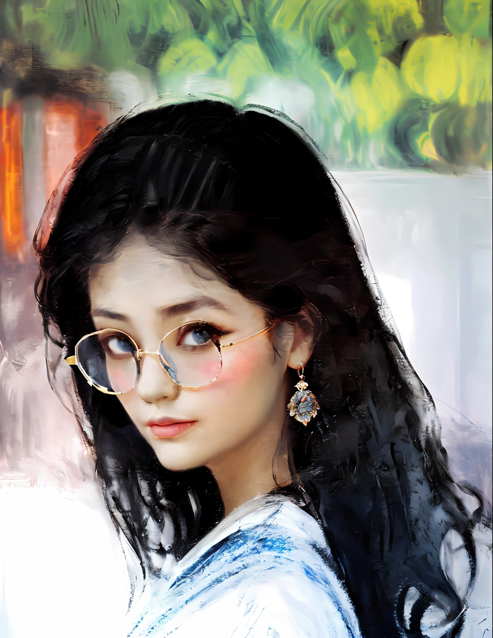 blacksilk,eye glass,OL,Long-haired royal sister