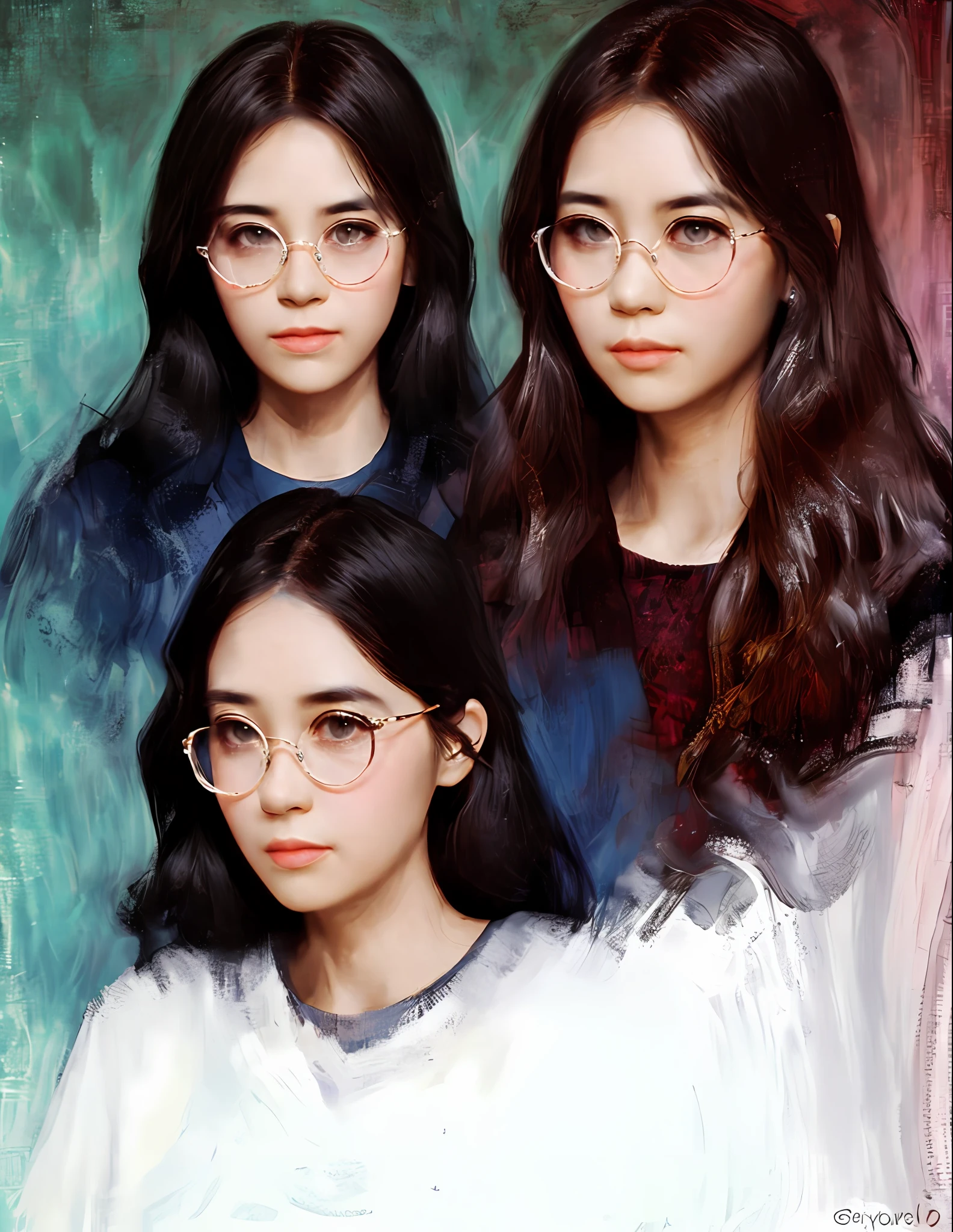 blacksilk,eye glass,OL,Long-haired royal sister