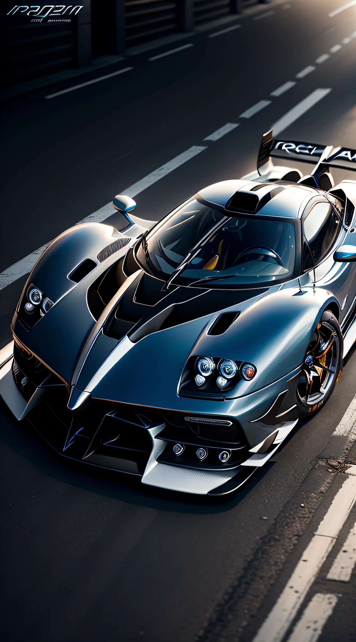 Pagani car advertising, modern, Cinematic lighting, Ray tracing, speed-line, Best quality, A high resolution