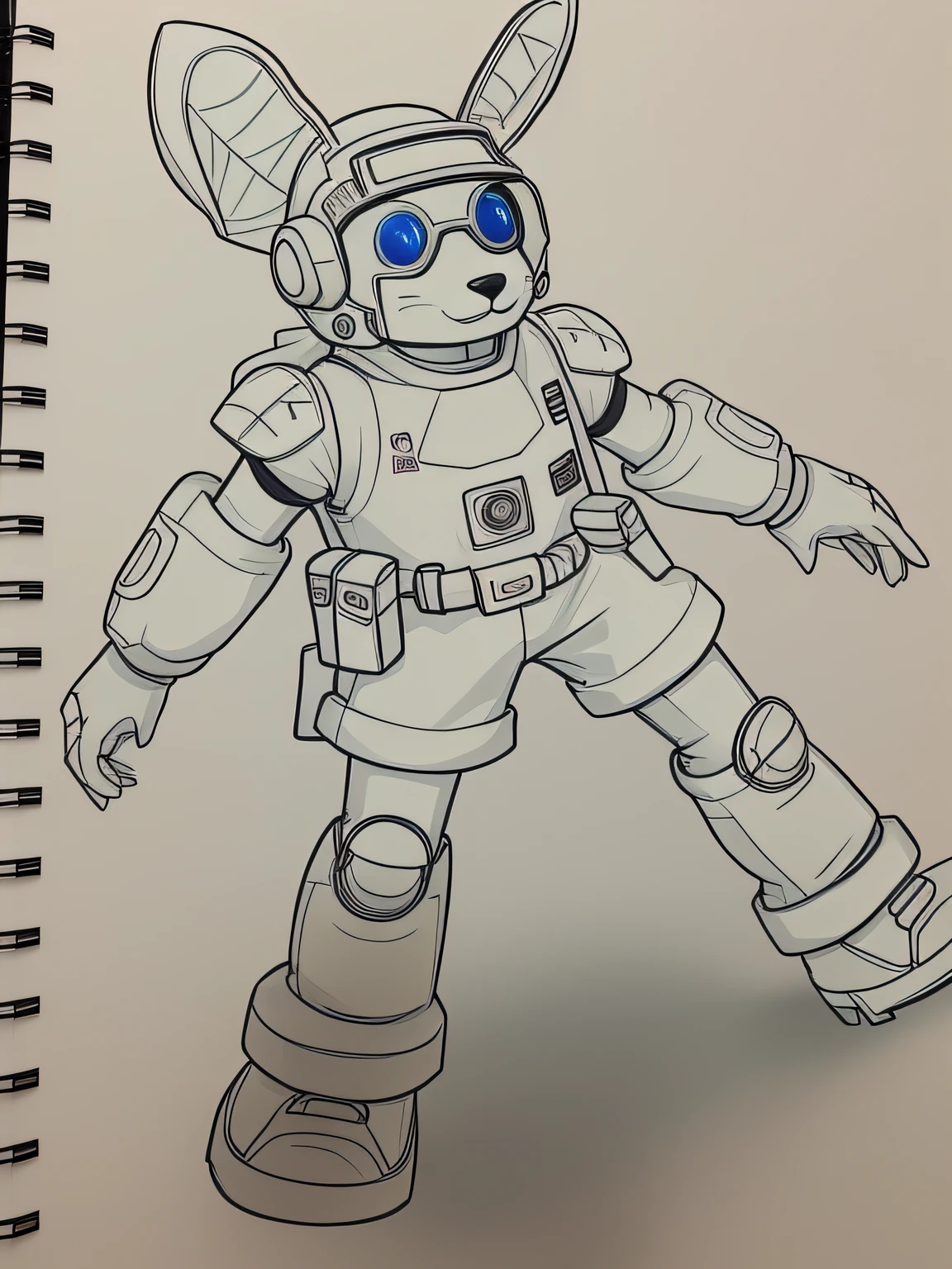 Cartoon characters in spacesuits,Painting with helmet and goggles, detailed full-body concept, full body character concept, Full body character drawing, unrealistic character concept, concept character, Character design sketch, full body character, Character drawing, video game character concept, clear outfit design, Furry character, Full body character design, character concept, character posing for concept art,I wish he had a bigger head and a smaller body,This is a rabbit