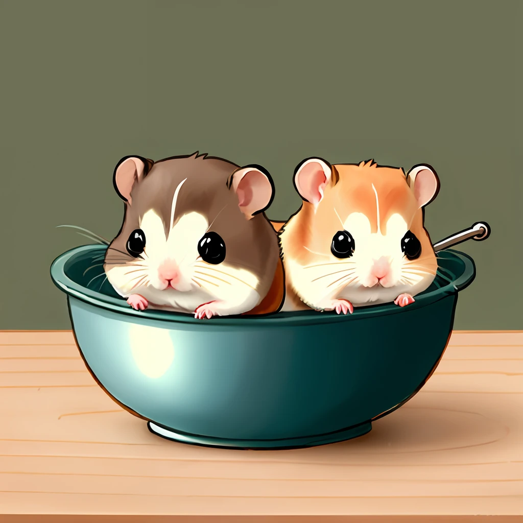 Cute hamster made of metal、charicature、