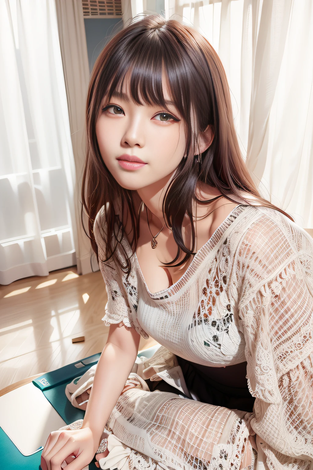 The Aravi woman sat on the floor,holding laptop, Choi Hyun-hwa, Korean girl, jaeyeon nam, sakimichan, lalisa manobal, Lee Ji-eun, lee ji eun, beautiful Korean women, ulzzangs, Gorgeous young Korean woman, Beautiful young Korean woman, park jimin, Korean woman